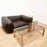 Roche Bobois armchair in brown leather