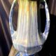 Grand vase forme amphore en gres de pierrefonds a couleur bleue et verte