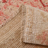 Geometric handmade oushak rug 226x121cm