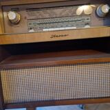 Vintage radio and record cabinet