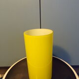 Vintage opaline roll vase yellow