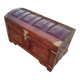 Anglo Indian wedding chest trunk in exotic wood decorated with polished brass inlay