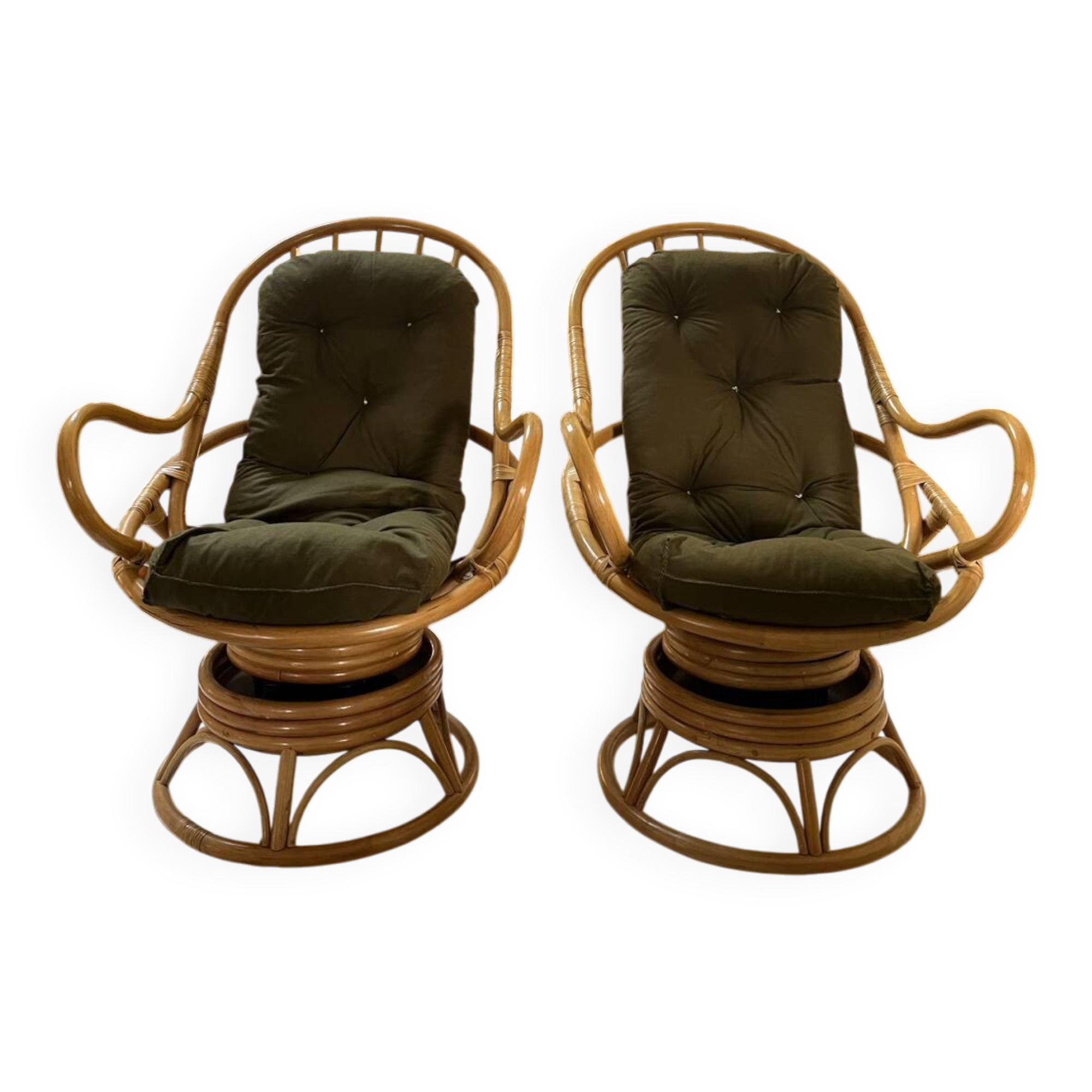 Pair of rattan armchairs