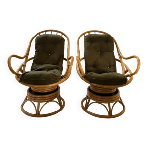 paire de fauteuils en - rotin