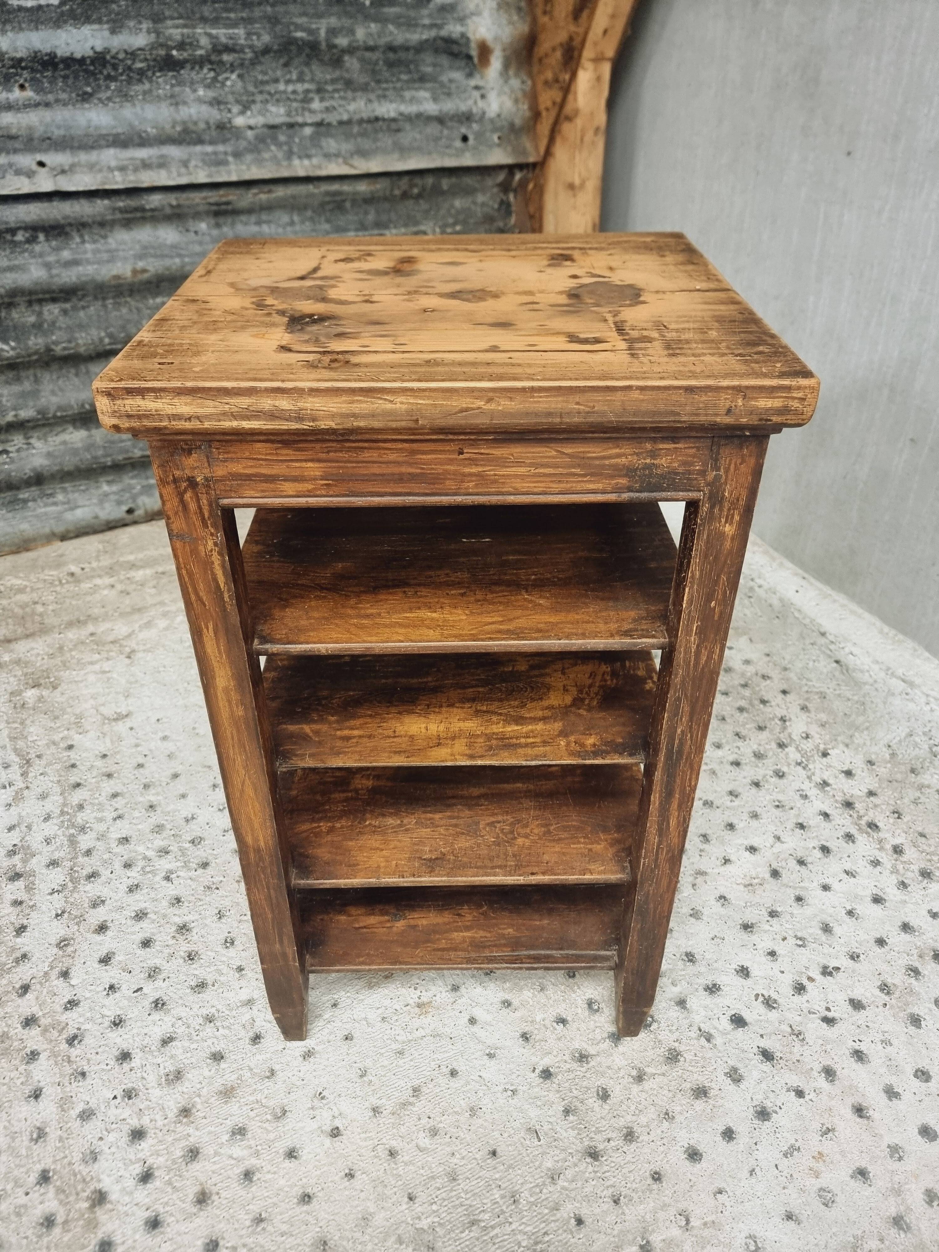 Antique side table shelving unit etagere wood
