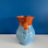 blue glazed ceramic carafe / blue glazed ceramic vase