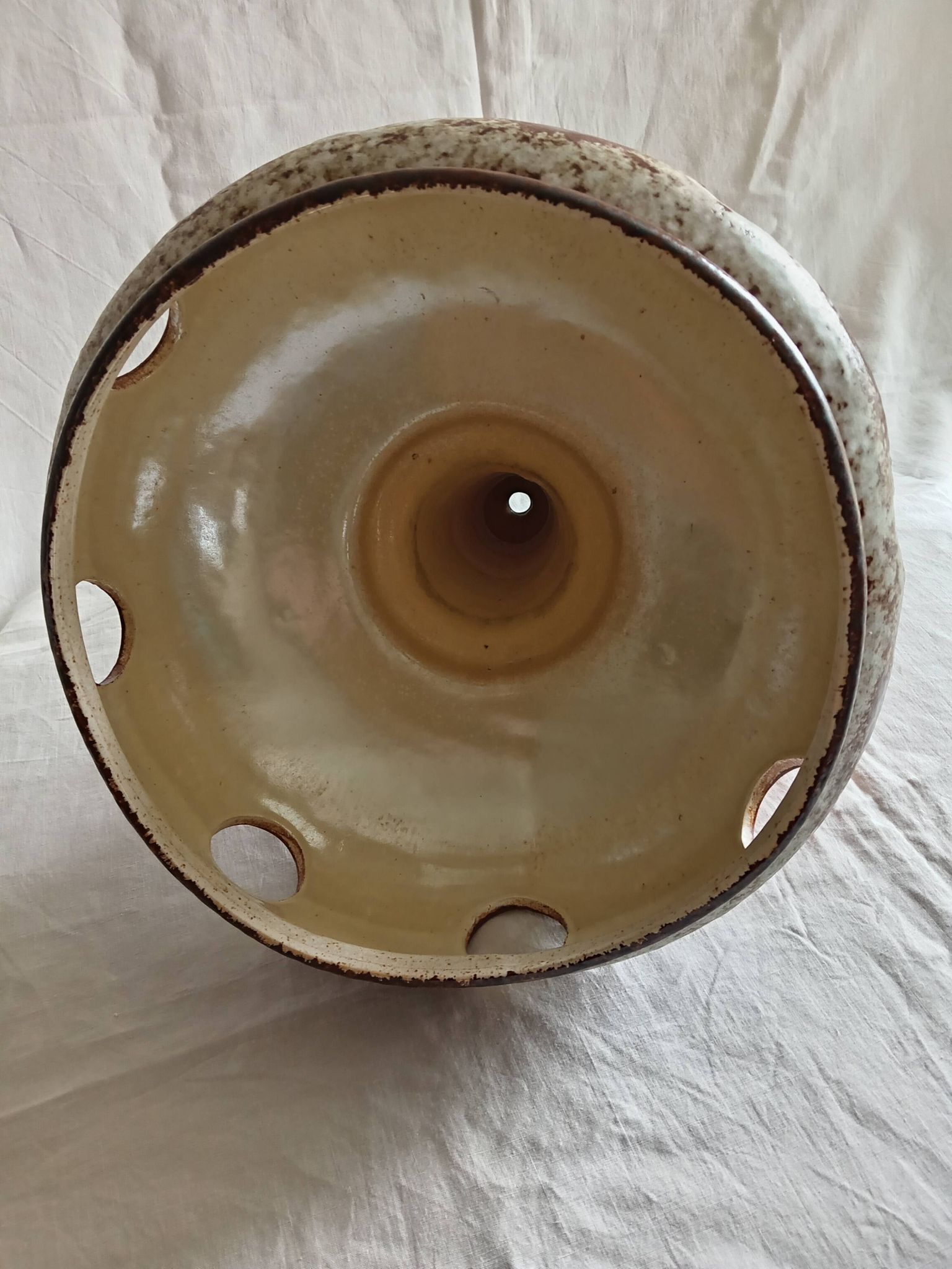 Vallauris style terracotta pendant light, 1970s