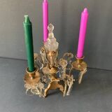 Girandole candle holder with crystal and bronze tassel with 3 lights, 1900