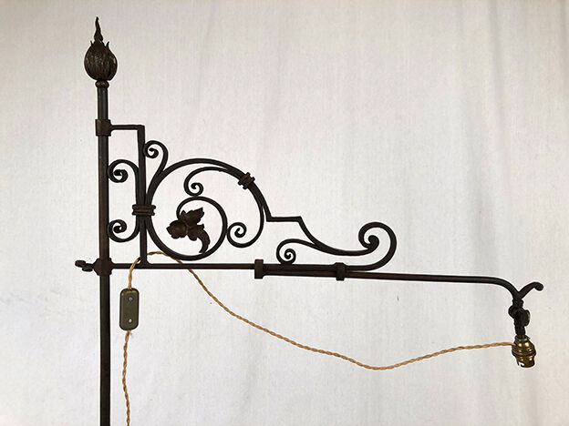Large wrought iron lamppost, nineteenth