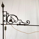 Large wrought iron lamppost, nineteenth