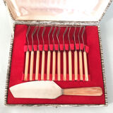Box 12 dessert forks and 1 cake knife