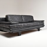 Convertible leather patchwork sofa