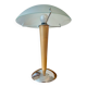 Chrome and wood mushroom lamp
