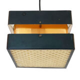 Pendant light in copper and black metal. denmark 1960s