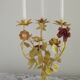 Large Vintage French FloralThree Arm Candelabra – Tied Bouquet Style