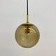 Suspension en verre fumé en laiton Limburg Glashütte, années 1970