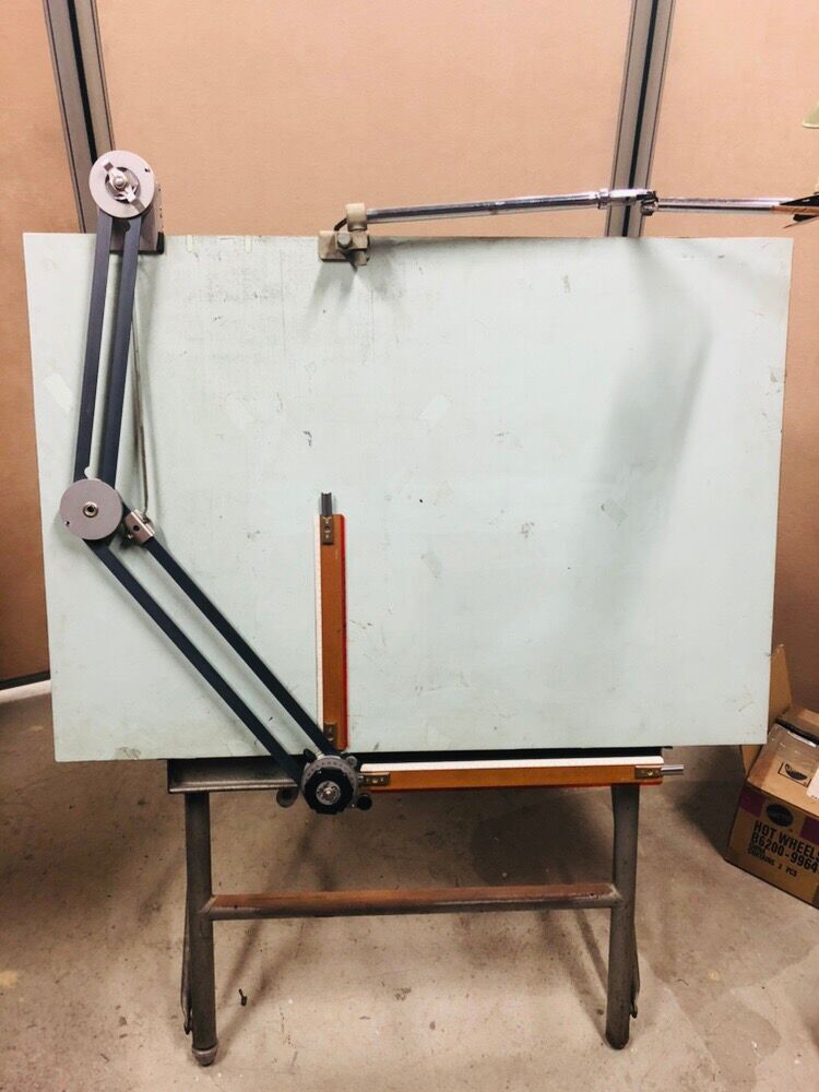 Old architect table of the brand Unic