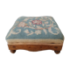 Small antique footrest stool lined canvas
