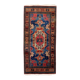 Vintage 1950s German tribal style wool rug, geometric medallion, 84cm x 180cm