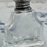 Flacon à parfum, sel, argent, verre gravé, 1908, poinçons argent anglais