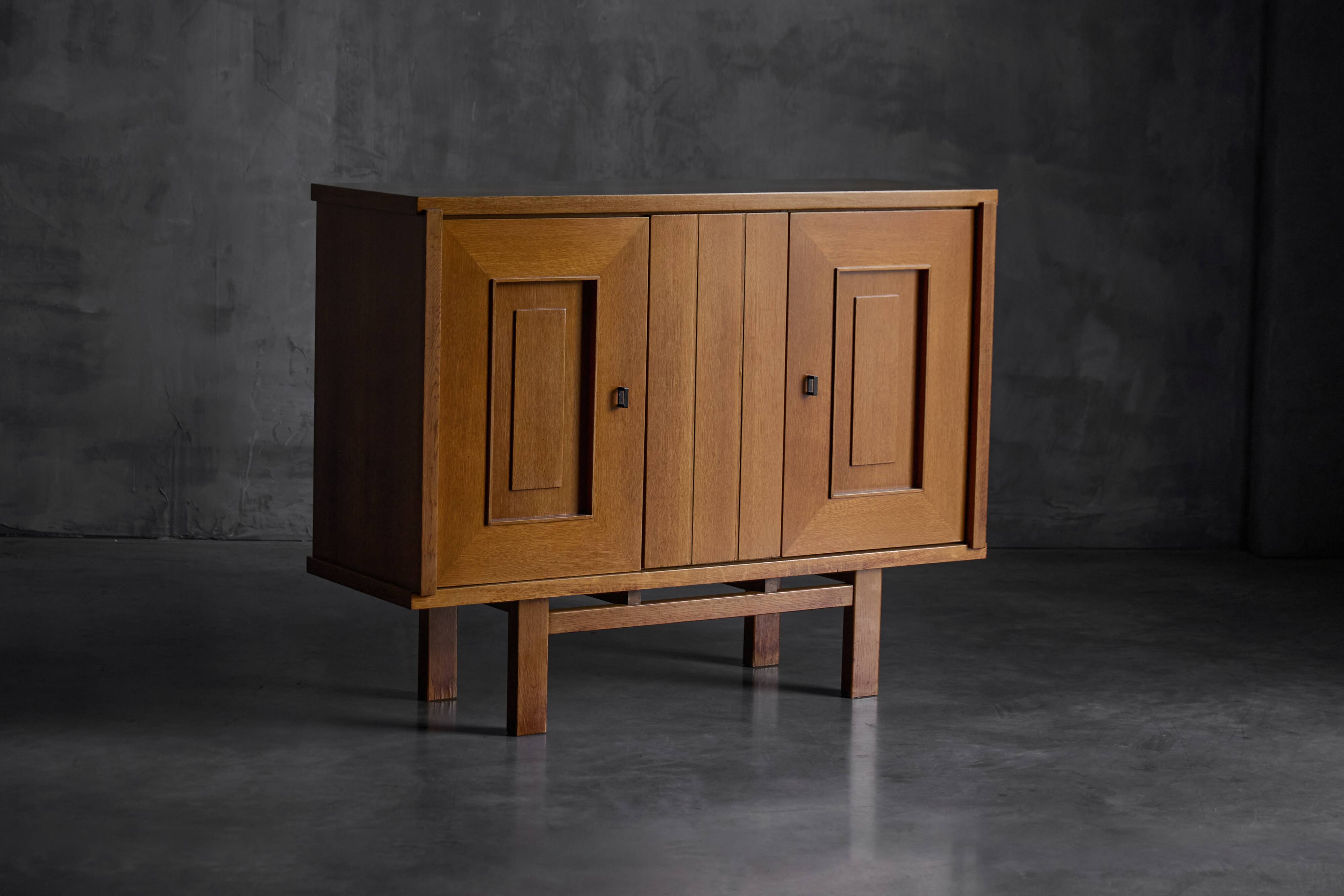 Brutalist Oak Cabinet, Belgium, 1960s