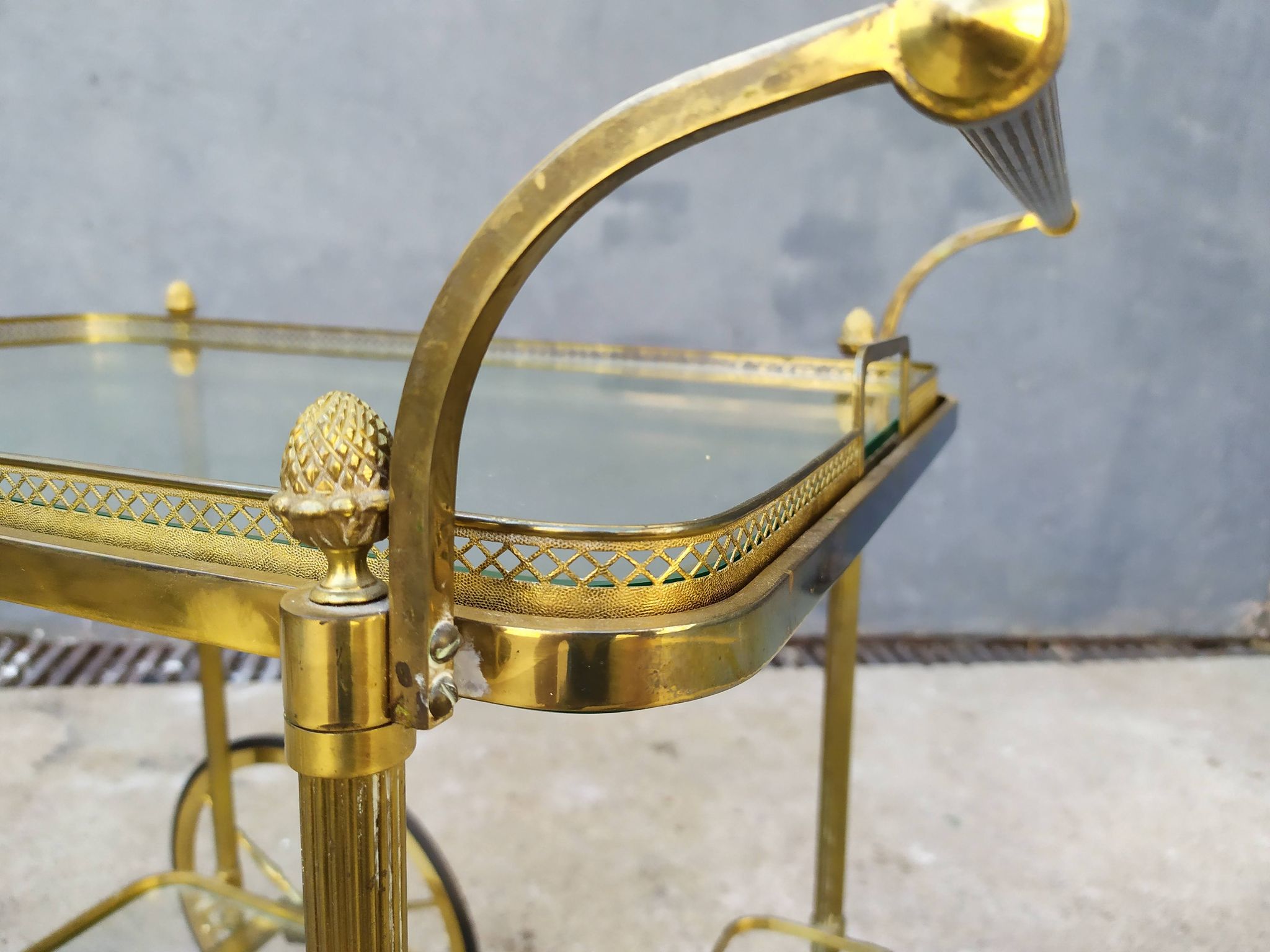 Golden brass cart