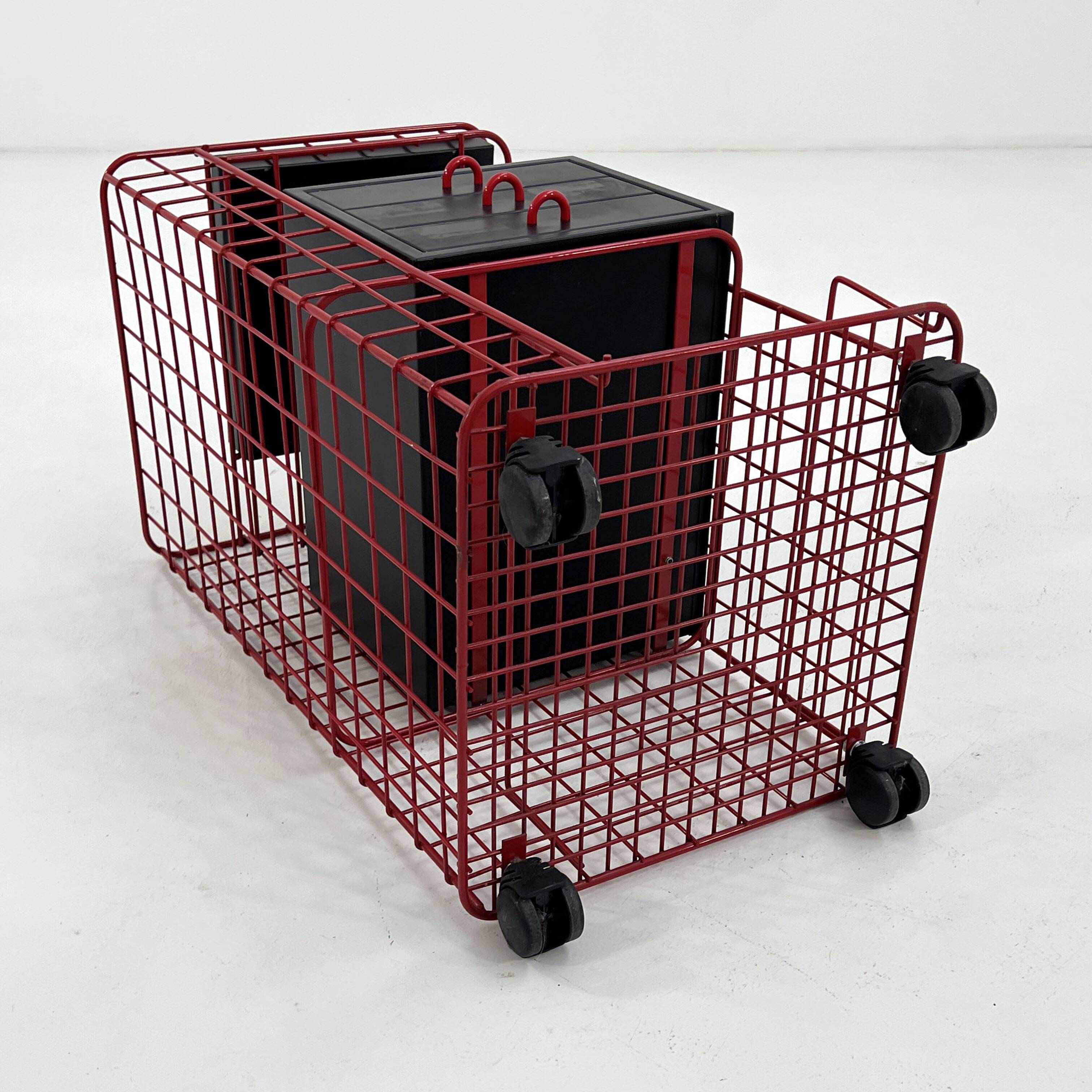 Office furniture on wheels with metal drawers, 1980s