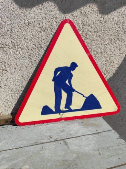 Construction sign Vintage works