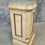 Antique church column on wooden base 135 cm high