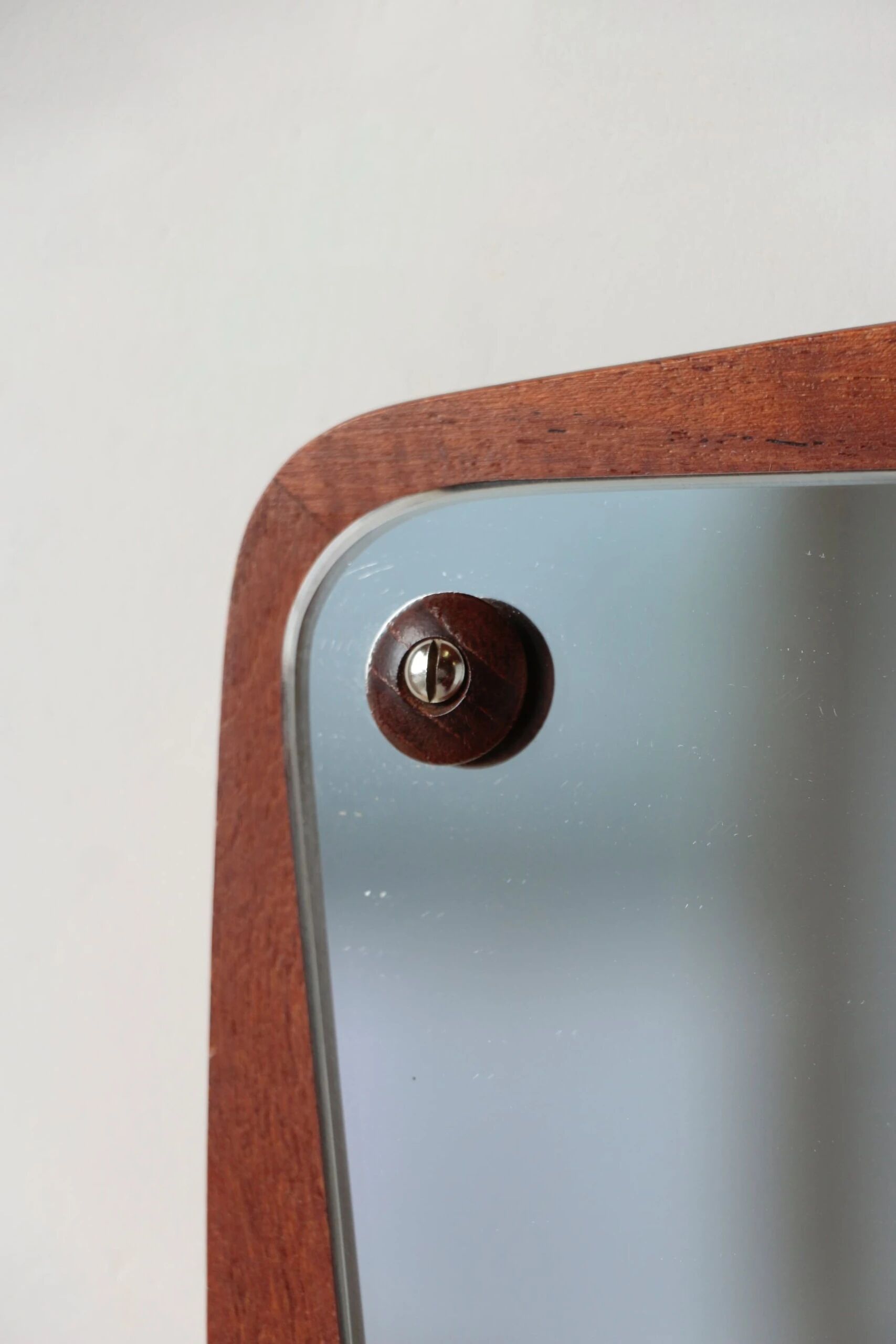 Scandinavian wall mirror in teak with drawers – mid-century Danish design