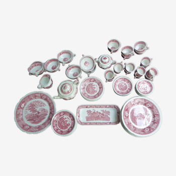 Service faience adams red 81 pieces