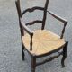 Vintage Provencal chair in solid wood and straw