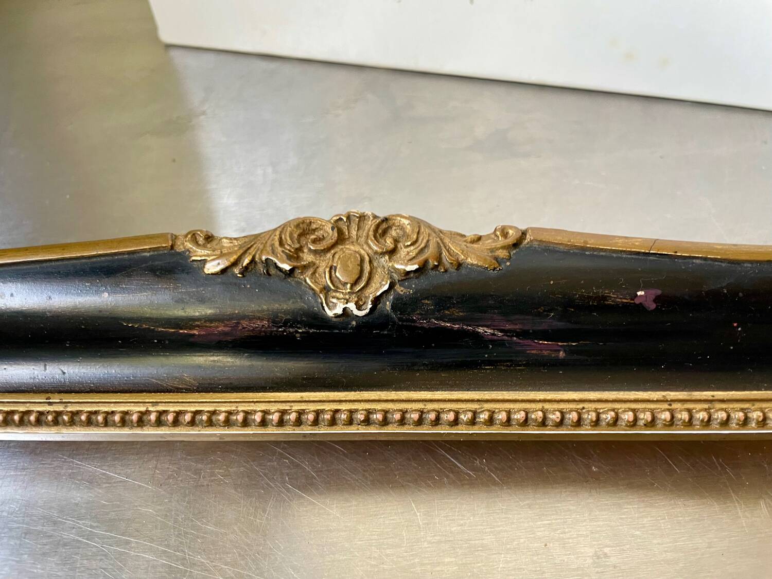 Antique frame Black & gilded borders on wood 51 x 35.5 cm