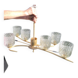 lustre long avec 6 globes en verre