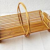 60's rattan fruit basket