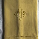 Old Mustard Yellow Linen And Cotton Sheet