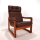 Fauteuil en cuir teck EMC, 1960