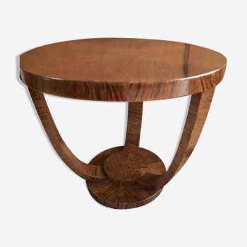 Art Deco table d'appoint circulaire en bois