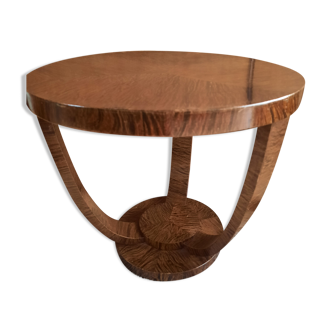 Art Deco table d'appoint circulaire en bois