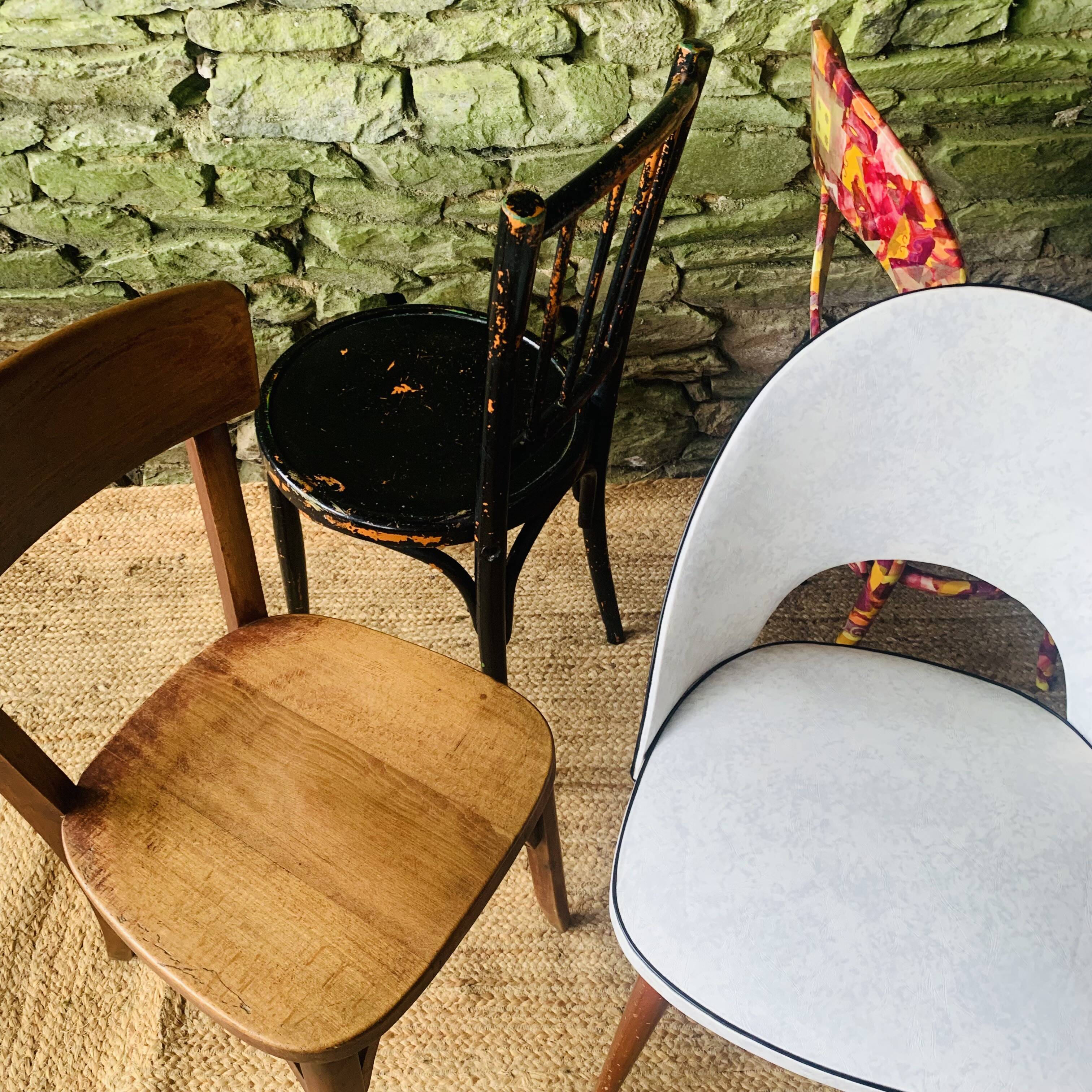 Set of 4 mismatched chairs