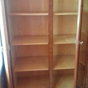 Large vintage wardrobe from the 50s/60s in wood with a mirror.