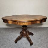 Violin table Pedestal table Napoleon III in walnut