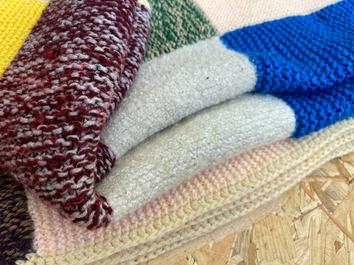 Wool patchwork blanket