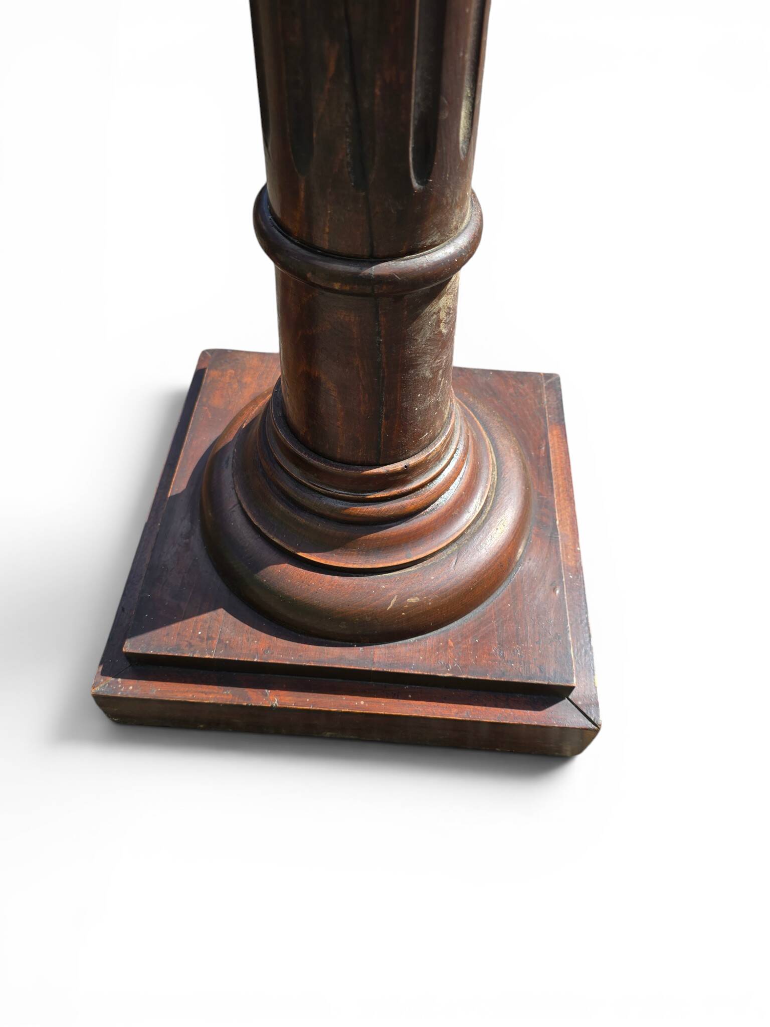 Pair of old fluted wooden pedestals