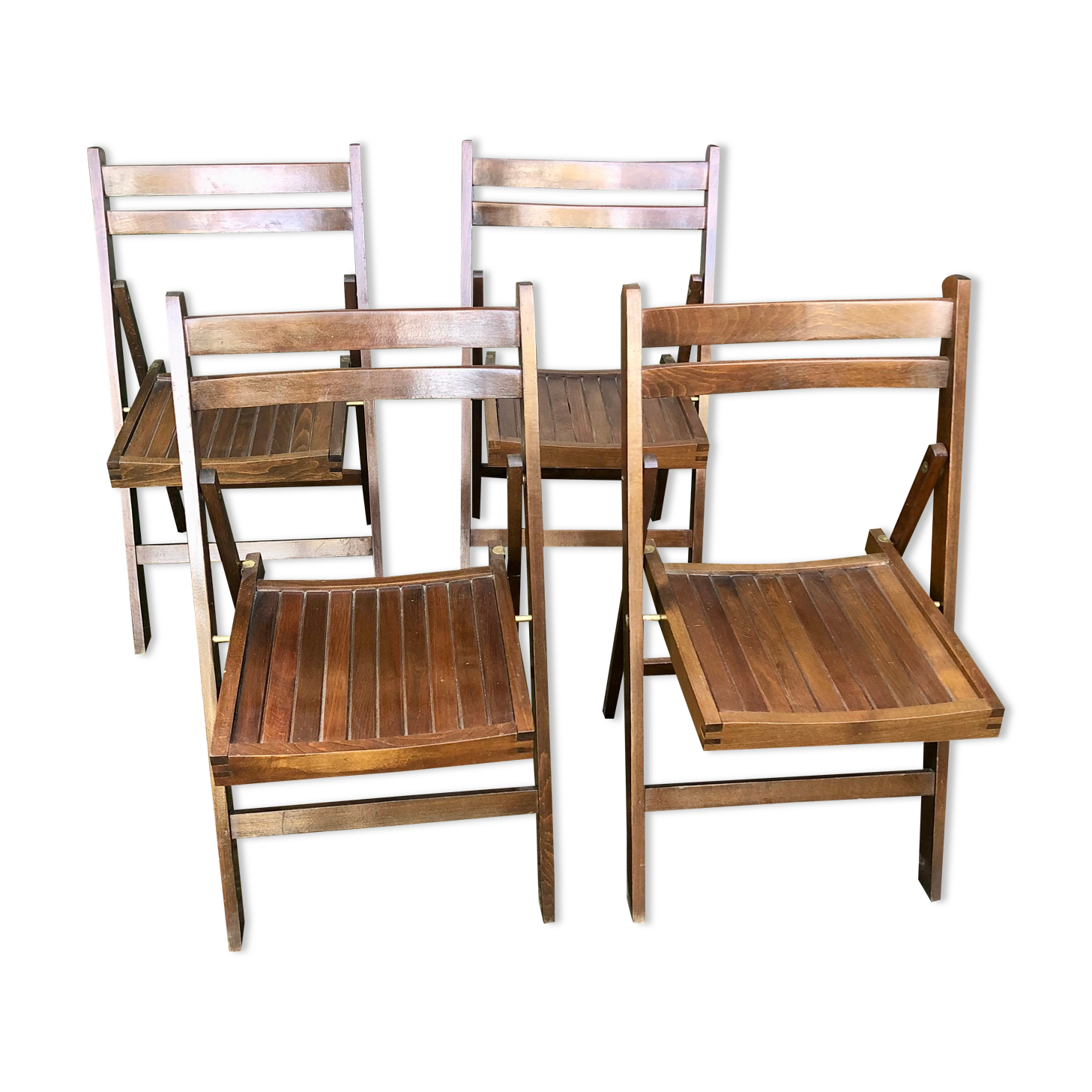 Chaises pliantes bois vintage