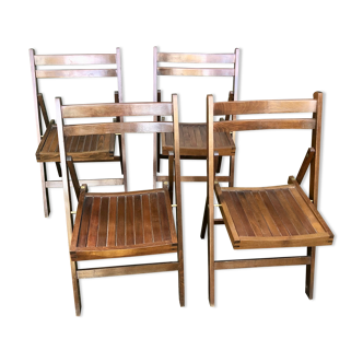 Vintage wood folding chairs