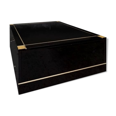 Bout de canapé design laque noire et talossel