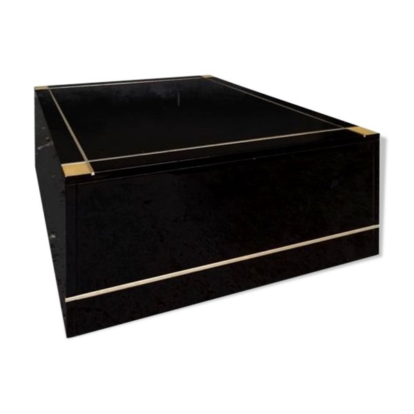 Bout de canapé design laque noire et talossel
