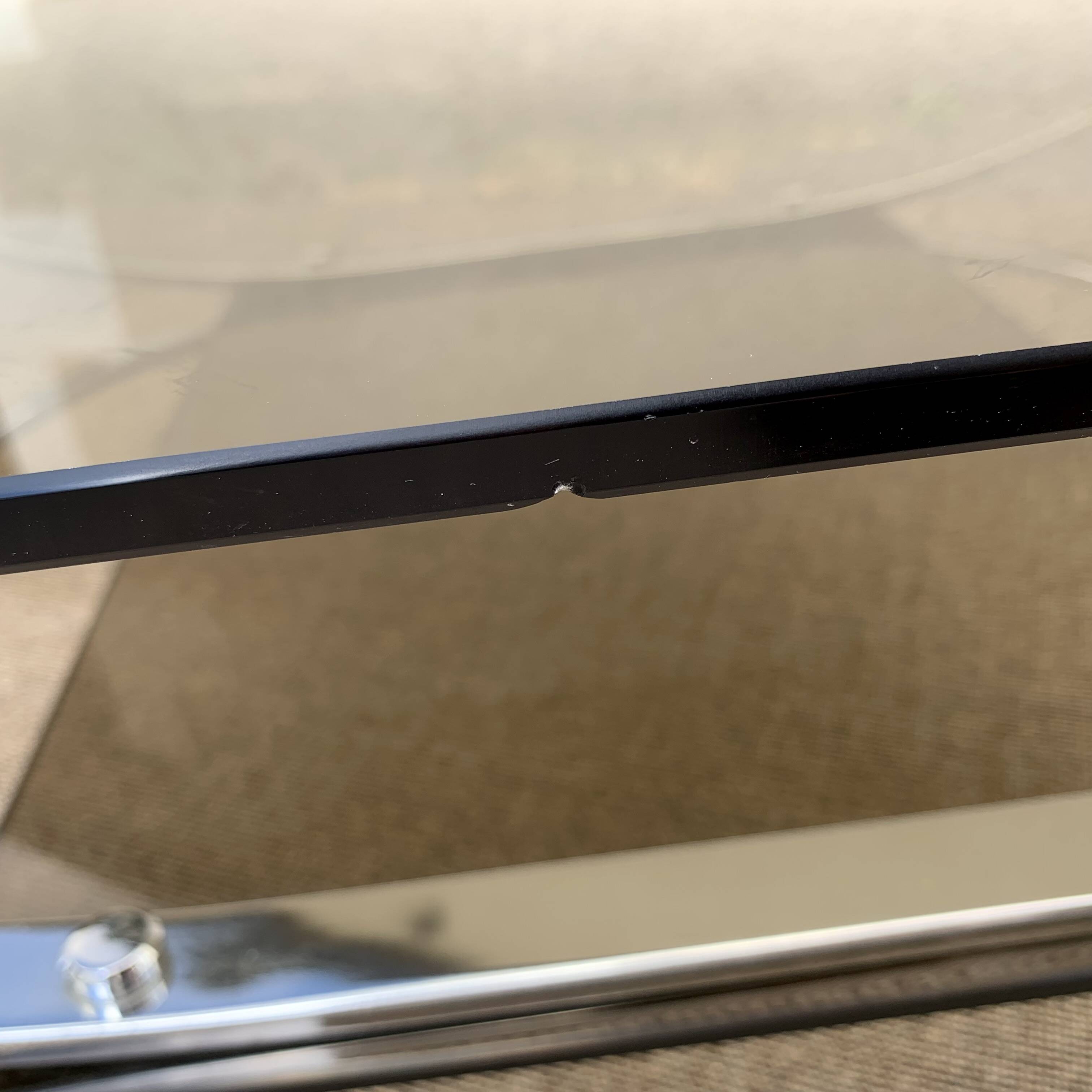 Double smoked glass and chrome coffee table 1980