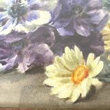 Framed old watercolor flowers M Réginal